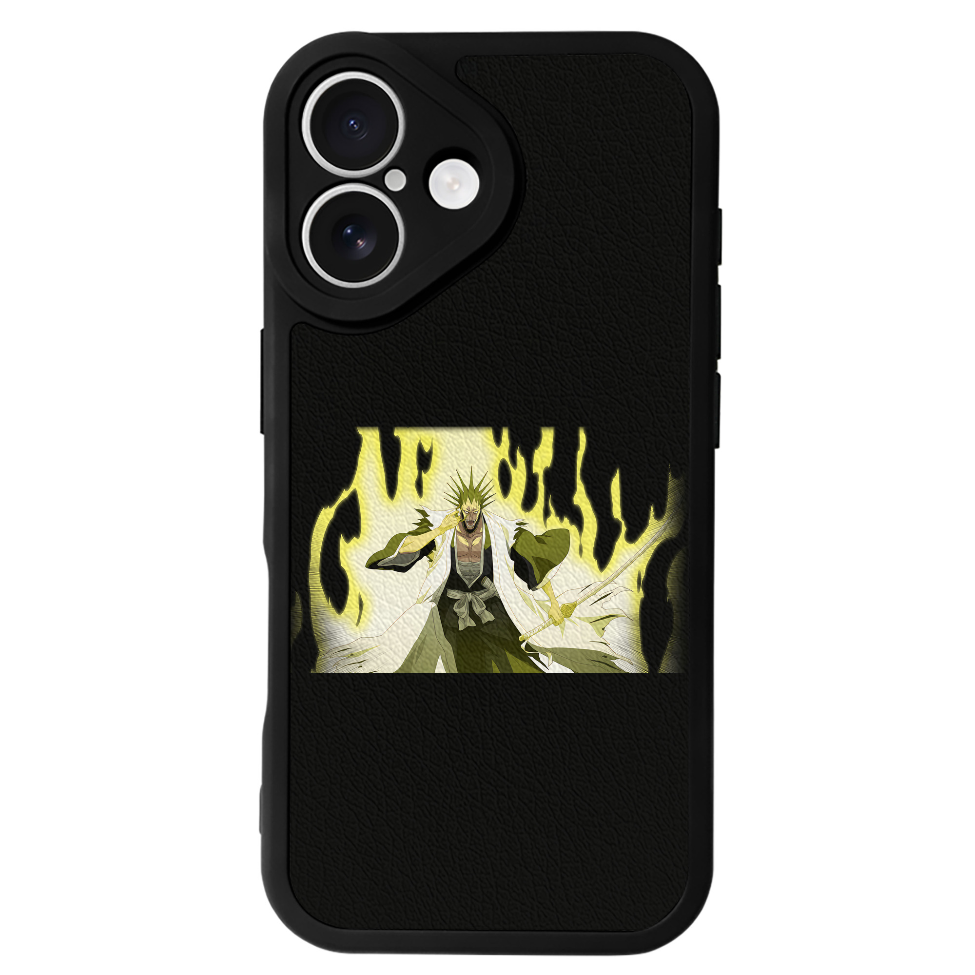 （画像用） ブリーチ ざらき けんぱち BLEACH Zaraki Kenpachi 【iPhone 16シリーズ対応】シリコンスマホケース（レザー調） 材質：シリコン